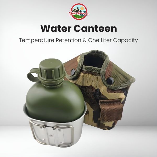 Rugged Aluminium 3 in 1 Water Canteen 1 Litre – Travelling & Hiking Gear Pakistan