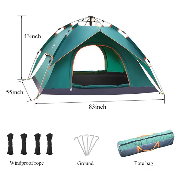 Travelovers Hub camping gear in pakistan. Best camping tent Automatic Double Layer 4 Person