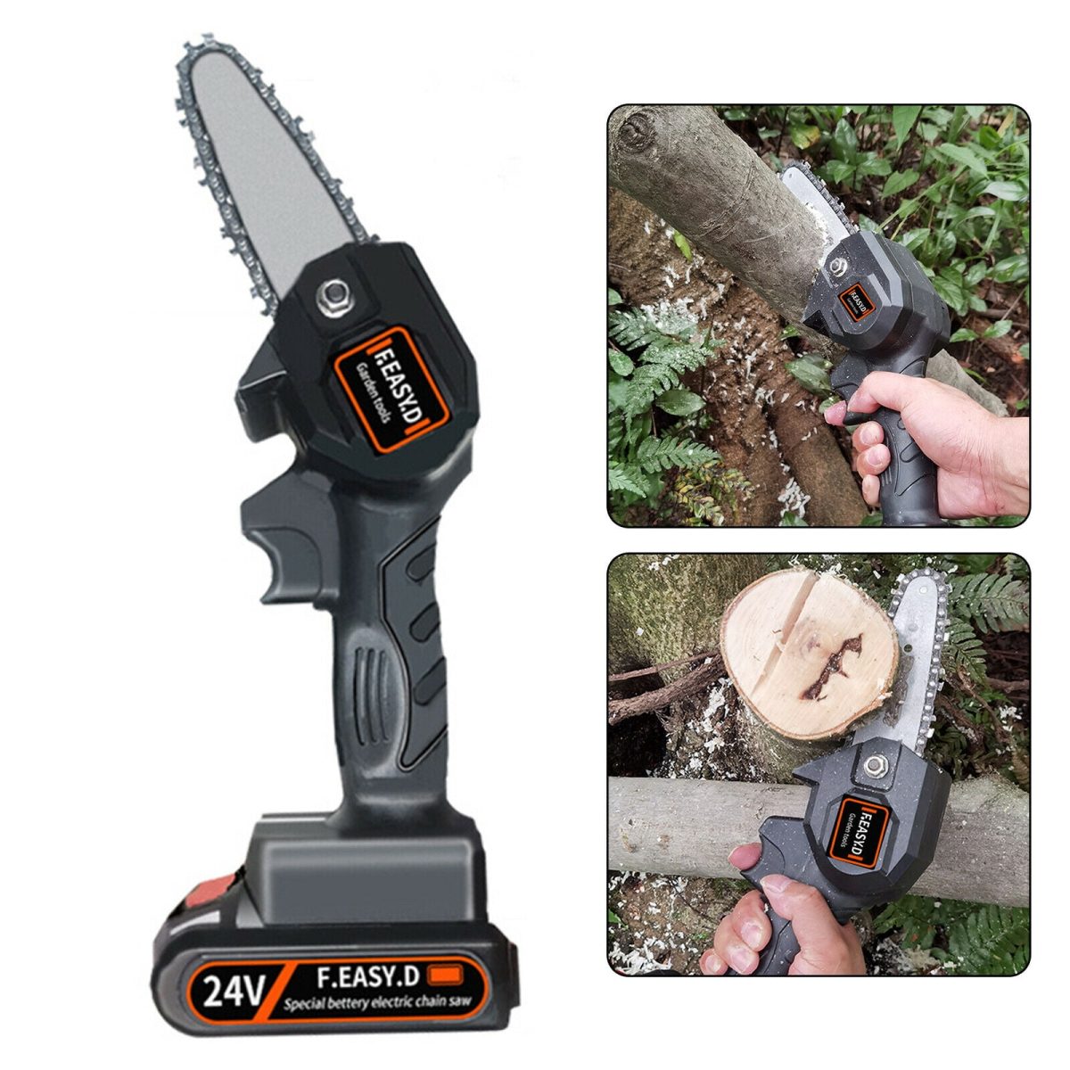 mini electric chain saw wood cutting