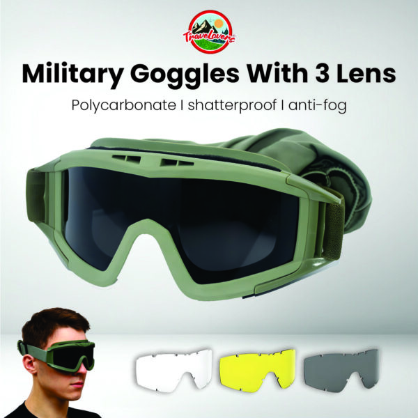military goggles with 3 l