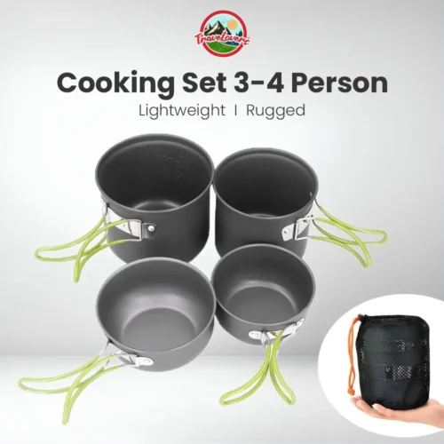 Camping Cooking Set 3–4 Person – Ultra-Light Aluminium | Compact & Rugged | Pakistan